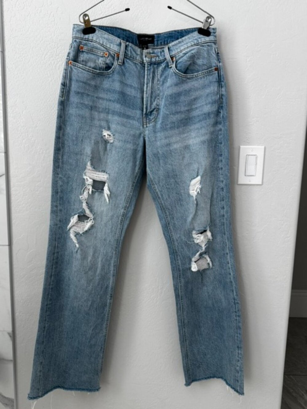 Lucky Brand Boyfriend Mid Rise Flare Fringed Jeans 10/30